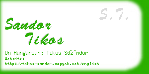 sandor tikos business card